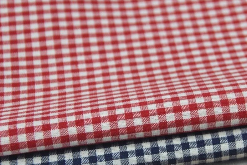 Two-tone gingham check cotton fabric