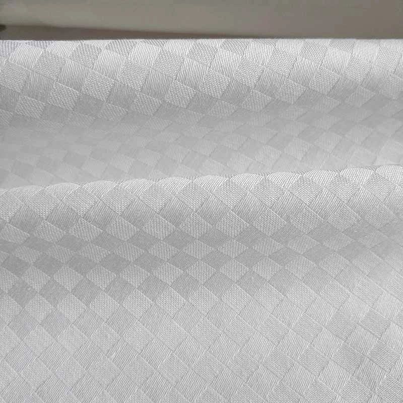 Satin checks and dobby woven cotton fabric