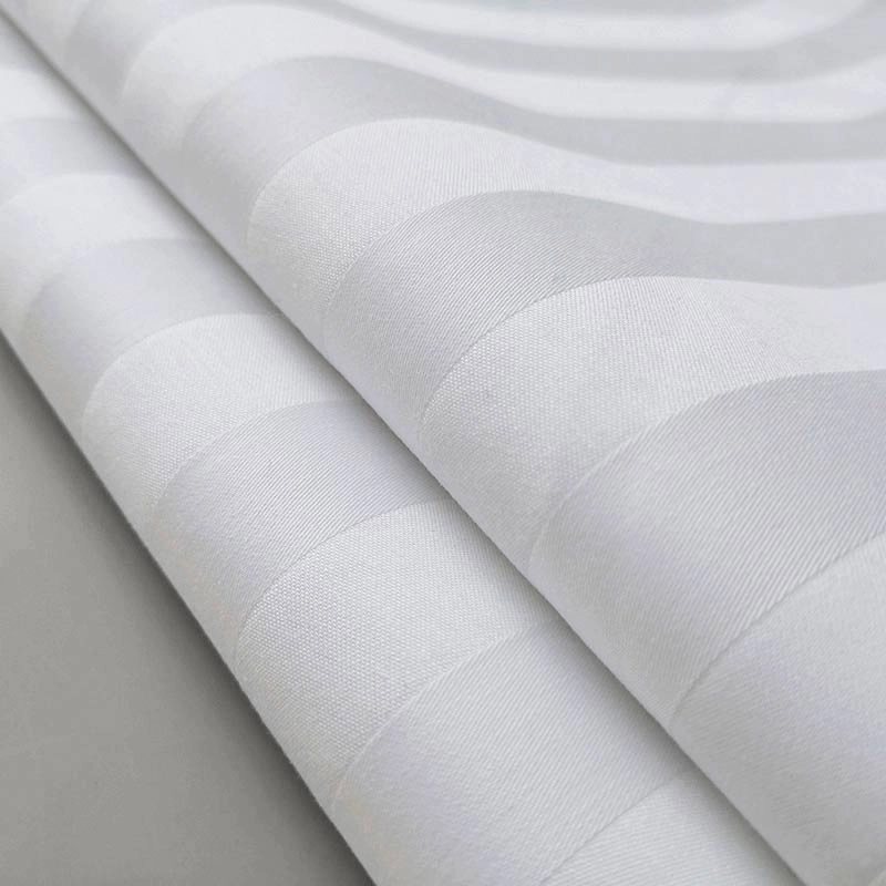 Satin stripe woven cotton bedding fabric